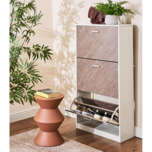 Zoom Set di 2 Tavolini Klepsy In Metallo Terracotta Ø 30,5 X H 44,5cm