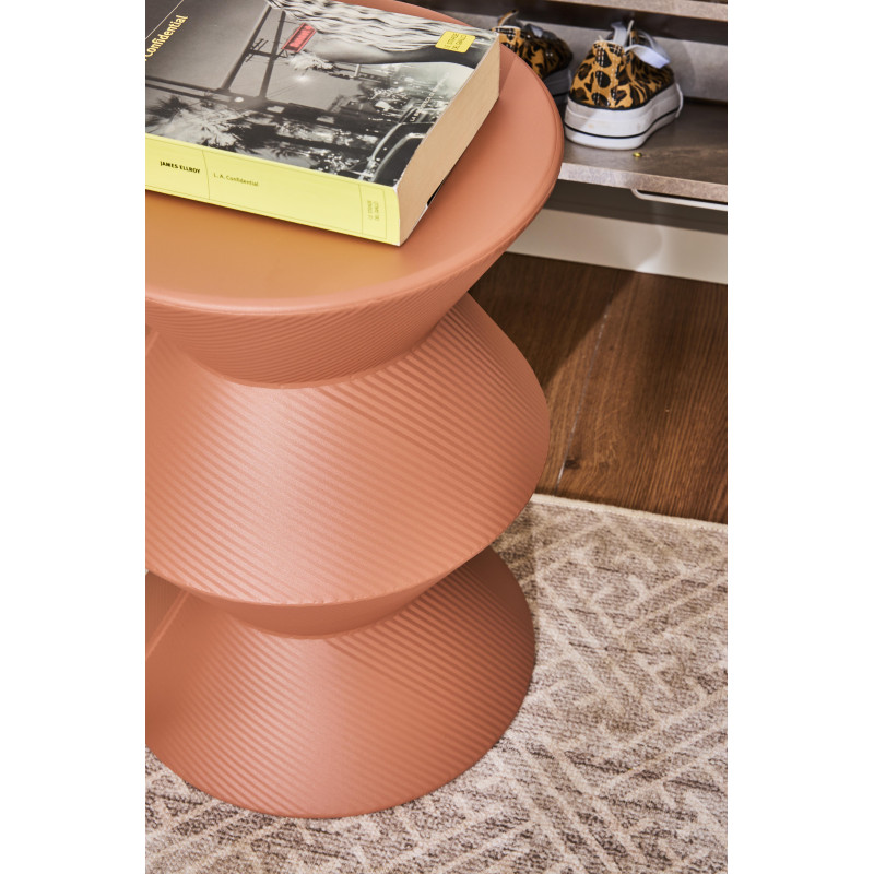 Set di 2 Tavolini Klepsy In Metallo Terracotta Ø 30,5 X H 44,5cm