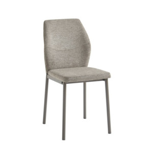 Set di 4 Sedie Anya In Tessuto Tortora Dimensione 56x42x88,5cm