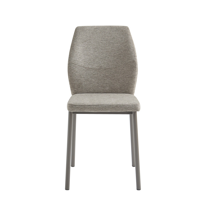 Set di 4 Sedie Anya In Tessuto Tortora Dimensione 56x42x88,5cm