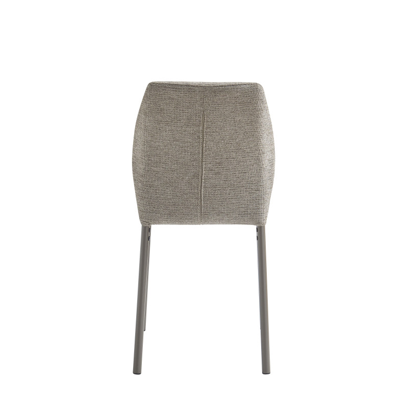 Set di 4 Sedie Anya In Tessuto Tortora Dimensione 56x42x88,5cm
