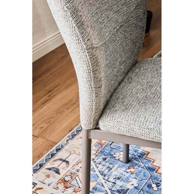 Set di 4 Sedie Anya In Tessuto Tortora Dimensione 56x42x88,5cm