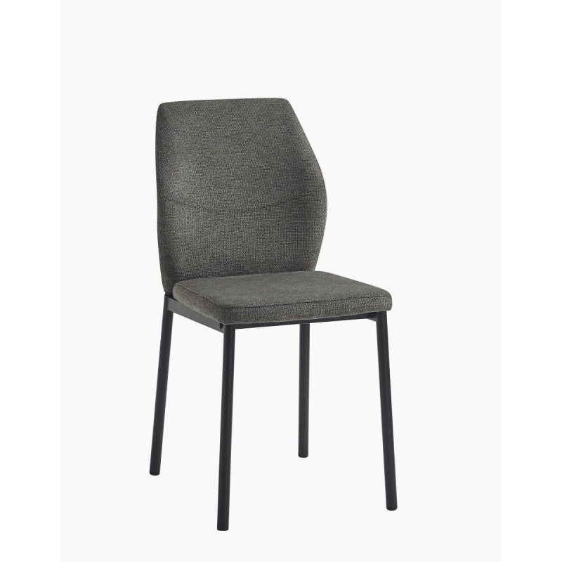 Set di 4 Sedie Anya tessuto grigio scuro 56x42x88,5cm moderne