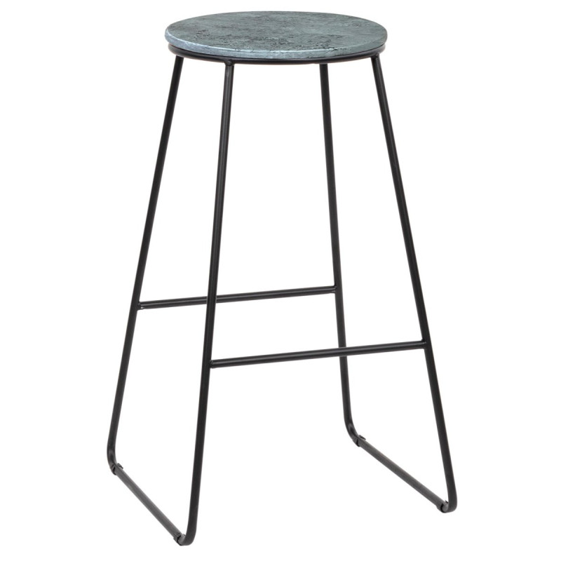 Set di 6 Sgabelli Achelor Cemento Gambe Nere - Design Moderno