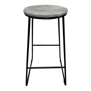 Zoom Set di 6 Sgabelli Achelor Cemento /gambe Nere 32x32x71