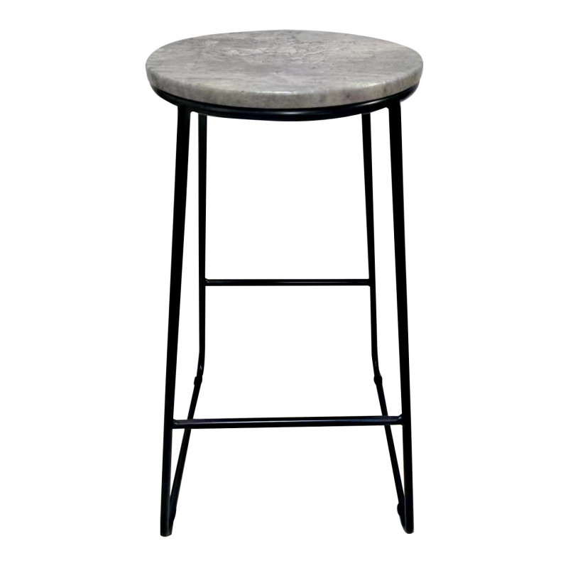 Set di 6 Sgabelli Achelor Cemento Gambe Nere - Design Moderno