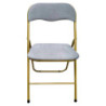 Set di 6 Sedie Pieghevoli Cynthia velluto grigio oro moderne