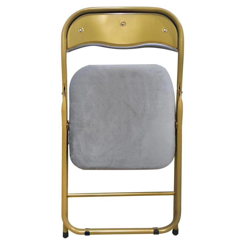 Set di 6 Sedie Pieghevoli Cynthia velluto grigio oro moderne