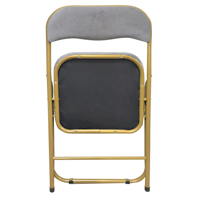 Set di 6 Sedie Pieghevoli Cynthia velluto grigio oro moderne