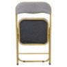 Set di 6 Sedie Pieghevoli Cynthia velluto grigio oro moderne