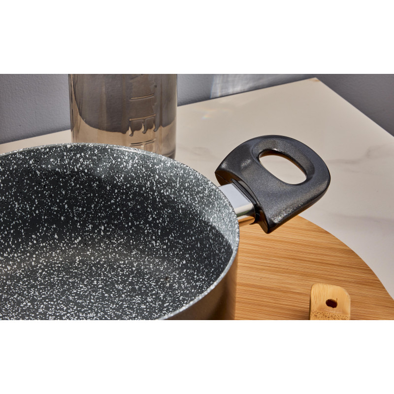 Set di 2 Batterie 7pz Greta alluminio induzione effetto marmo