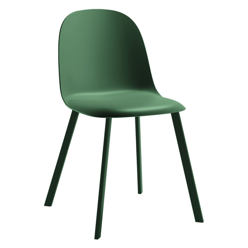 Set di 4 Sedie Mael PP Verde Scuro 48x56x82cm sedie moderne