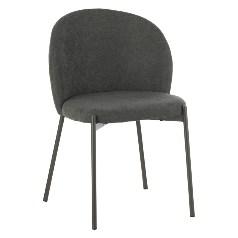 Set di 4 Sedie Shelly In Tessuto 320gr Grigio Scuro Dimensione 55x45x80cm