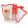 Set di 6 confezioni Kitchen tagliere+coltelli accessori cucina