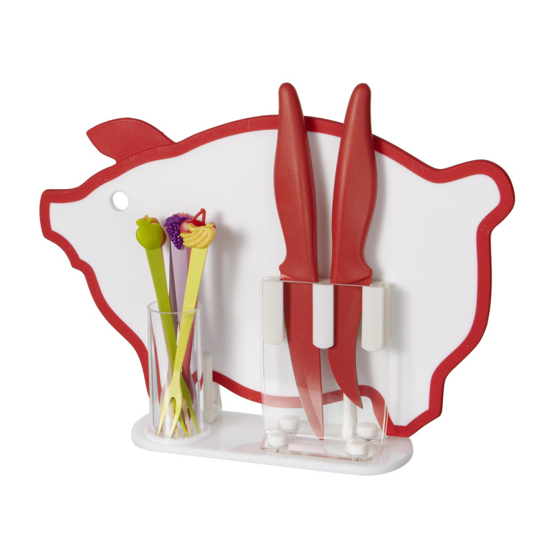 Set di 6 confezioni Kitchen tagliere+coltelli accessori cucina