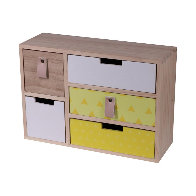 Set di 2 Cassettiere 5 Cassetti Scandy in legno arredo casa