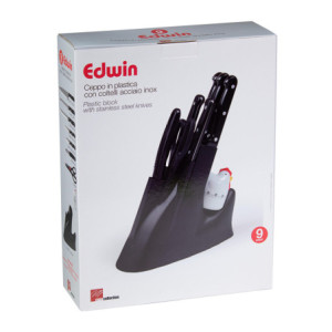 Zoom Set di 6 Ceppi Coltelli 9 Pezzi Edwin Acciaio/plastica