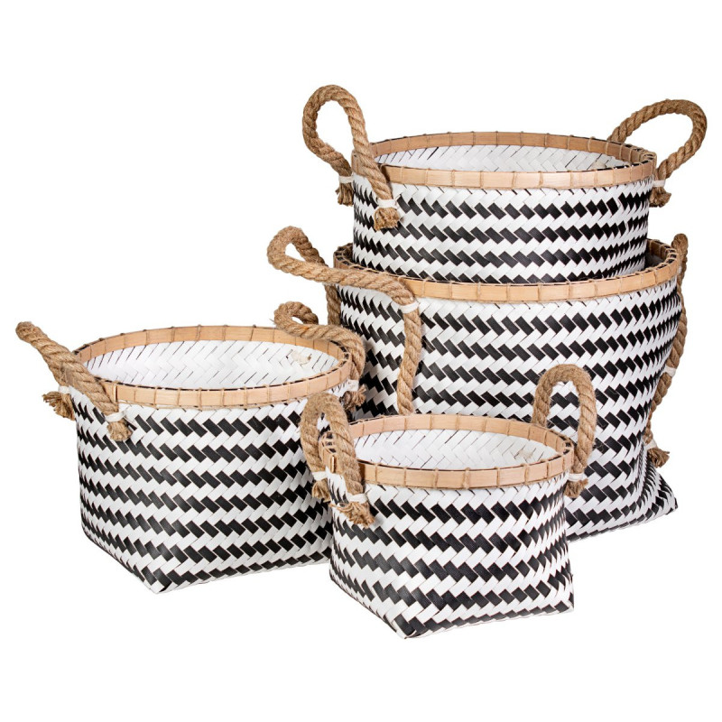 Set di 2 Box Cesti Tondo Twist - Contenitori Casa e Giardino