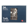 Set di 6 confezioni posate York 24 pezzi acciaio cucina