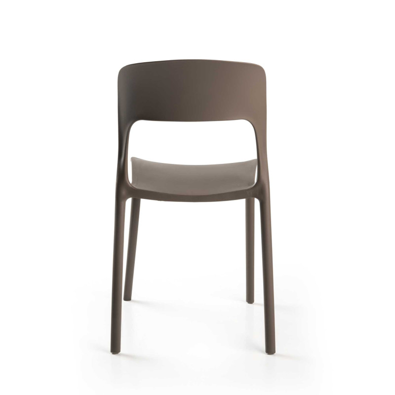 Sedia Risto polipropilene tortora 47x52 h83 cm moderna e pratica