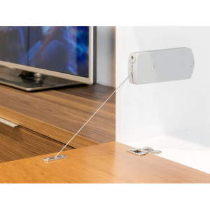 Zoom Emuca Microwinch Meccanismo a porta incernierata, 14 kg, Acciaio e Tecnoplastica, Grigia