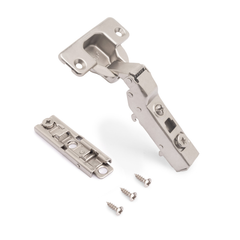 Lotto di 20 cerniere mezzo collo X91 con chiusura soft e Basetta a vite, altezza 1, Acciaio, Nichelato