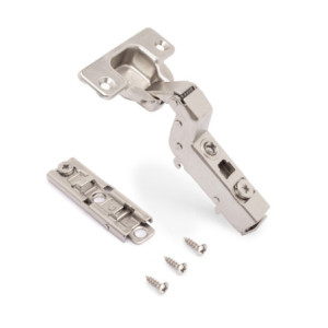 Zoom Lotto di 20 cerniere collo alto X91 con chiusura soft e Basetta a vite, altezza 1, Acciaio, Nichelato