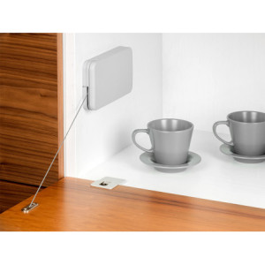 Zoom Meccanismo per porta a battente Miniwinch con coperchio, 10 kg, Acciaio e Tecnoplastica, Grigia