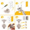 Lotto di 20 cerniere mezzo collo X92 con chiusura soft e basette a vite, altezza 0, Acciaio, Nichelato