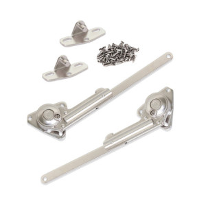 Emuca Set di braccetti per porte elevabili NSDX, forza 20-70kgxcm, Acciaio e Zama, Nichelato