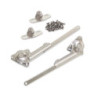 Set di braccetti con porta a battente NSDX, forza 20-70kgxcm, Acciaio e Zama, Nichelato