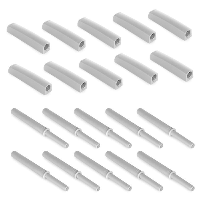 Emuca Lotto di 10 chiusure per porte da avvitare ai mobili con regolazione Push Lite, lunghezza 80 mm, Chiusura soft, Tecnoplast