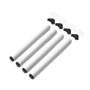Lotto di 4 gambe per tavolo, diametro 60mm, H 830mm, Acciaio, Verniciato bianco