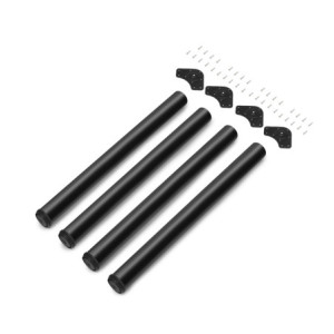 Lotto di 4 gambe per tavolo, diametro 60mm, H 830mm, Acciaio, Verniciato nero