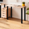 Lotto di 4 gambe per tavolo, diametro 60mm, H 830mm, Acciaio, Verniciato nero