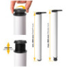 Lotto di 4 gambe per tavolo, diametro 60mm, H 830mm, Acciaio, Verniciato bianco