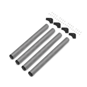Lotto di 4 gambe per tavolo, diametro 60mm, H 830mm, Acciaio, Verniciato alluminio
