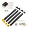 Lotto di 4 gambe per tavolo, diametro 60mm, H 830mm, Acciaio, Verniciato nero