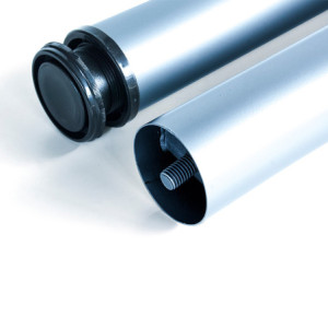 Zoom Lotto di 4 gambe per tavolo, diametro 60mm, H 830mm, Acciaio, Verniciato alluminio