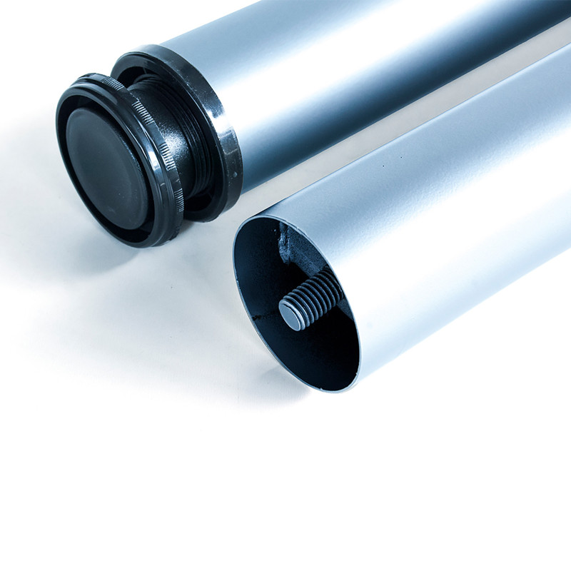 Lotto di 4 gambe per tavolo, diametro 60mm, H 830mm, Acciaio, Verniciato alluminio