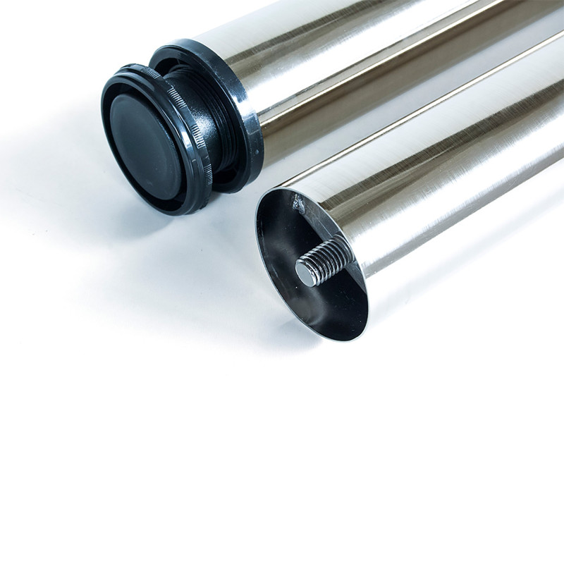 Lotto di 4 gambe per tavolo, diametro 60mm, H 830mm, Acciaio, Nichel satinado