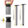 Lotto di 4 gambe per tavolo, diametro 60mm, H 830mm, Acciaio, Verniciato alluminio
