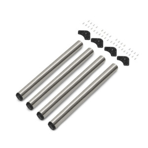 Lotto di 4 gambe per tavolo, diametro 60mm, H 710mm, Acciaio, Nichel satinado