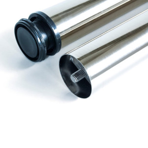 Zoom Lotto di 4 gambe per tavolo, diametro 60mm, H 710mm, Acciaio, Nichel satinado