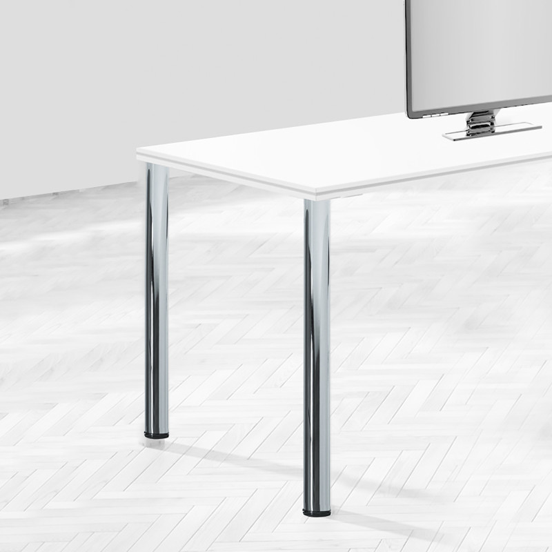 Lotto di 4 gambe per tavolo, diametro 60mm, H 710mm, Acciaio, Nichel satinado