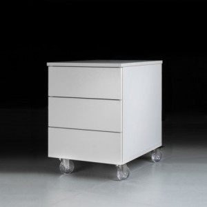 Zoom Lotto di 4 ruote Slip trasparenti con piastra di montaggio, diametro 75 mm, Acciaio e Tecnoplastica