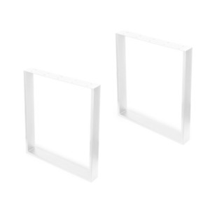 Set di gambe per tavolo rettangolare Square, larghezza 600mm, Acciaio, Verniciato bianco