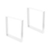Set di gambe per tavolo rettangolare Square, larghezza 600mm, Acciaio, Verniciato bianco