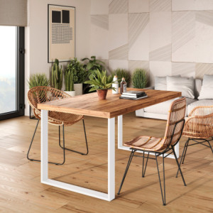 Zoom Set di gambe per tavolo rettangolare Square, larghezza 600mm, Acciaio, Verniciato bianco