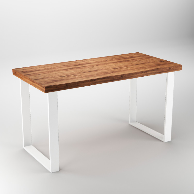 Set di gambe per tavolo rettangolare Square, larghezza 600mm, Acciaio, Verniciato bianco